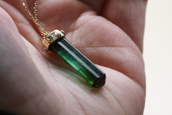 Green Tourmaline & Diamond Necklace