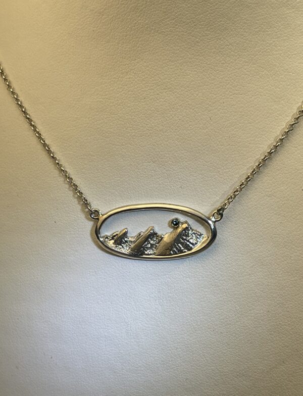 Mountains and Diamonds Sterling Silver Necklace