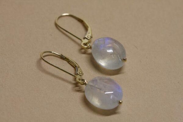 14k Moonstone Earrings with Euro Back