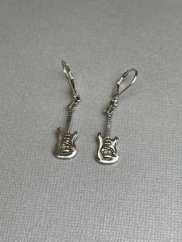 Sterling Silver Guitar Earrings