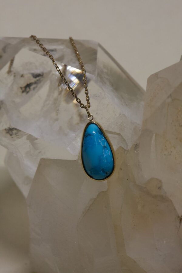 14K Gold / Sterling Turquoise Necklace