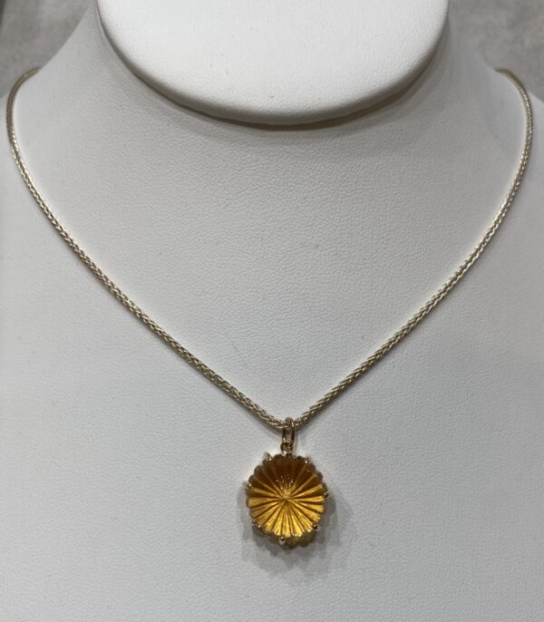 Carved Citrine Cabochon Necklace