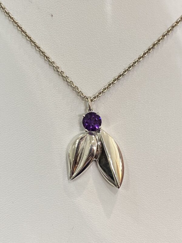 Amethyst Leaf Pendant - Image 2