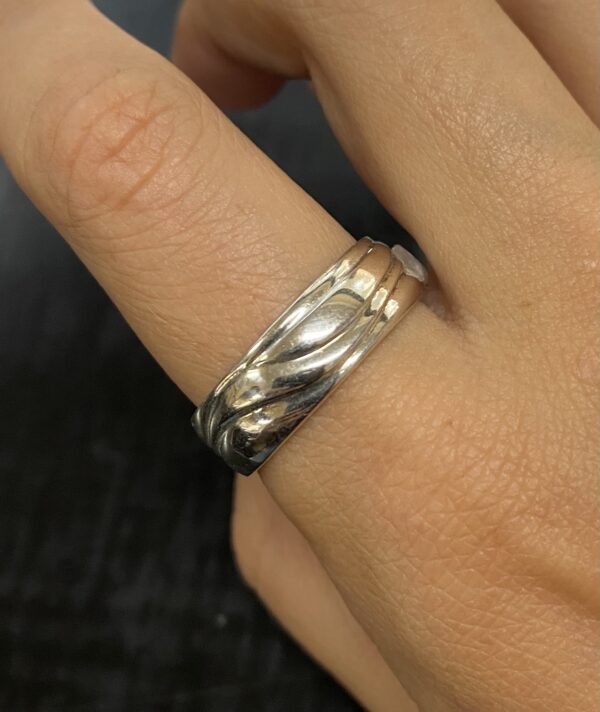 Sterling Silver Wavy Band