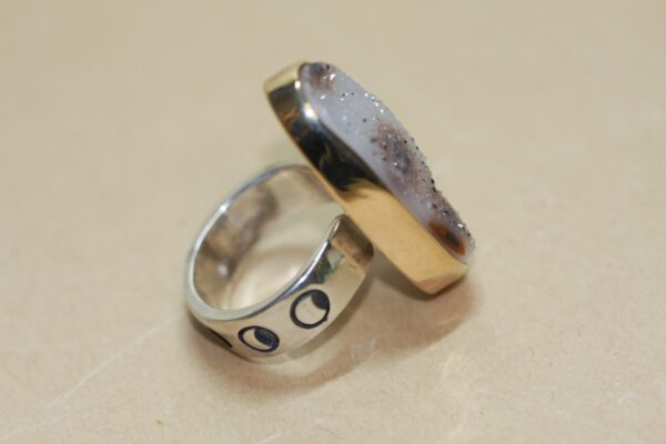 Dalmation Druzy Quartz Ring - Image 2