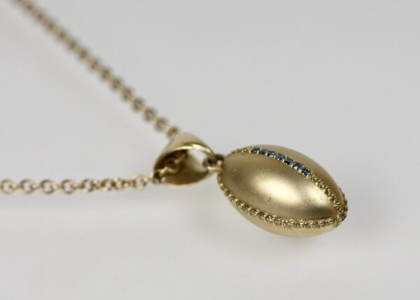 14 kt Gold Football Pendant - Image 3