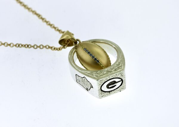 14 kt Gold Football Pendant - Image 5